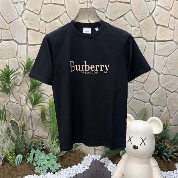 Luxury Burberry Short Sleeves Gold Cotton Logo Style