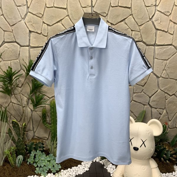 Premium Quality Burberry Short-Sleeved Blue Cotton Solid Collection