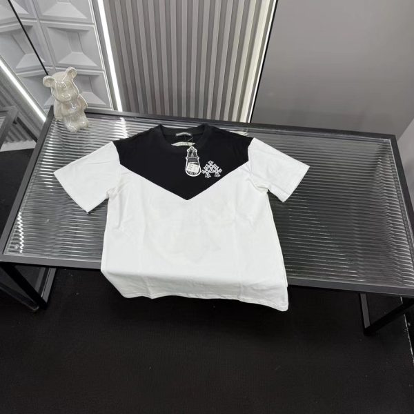 High Quality Chrome Hearts Short Sleeves White Embroidered Style