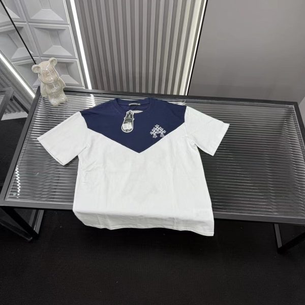 Luxury Chrome Hearts Short Sleeves White Embroidered Luxury