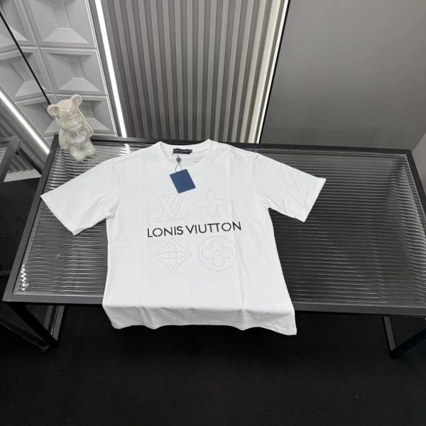 Premium Louis Vuitton Short Sleeves White Embroidered Collection