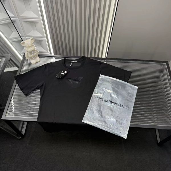 Best Selling Armani Short Sleeves Black Logo Style