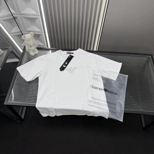 Premium Quality Armani Short Sleeves White Logo Luxury