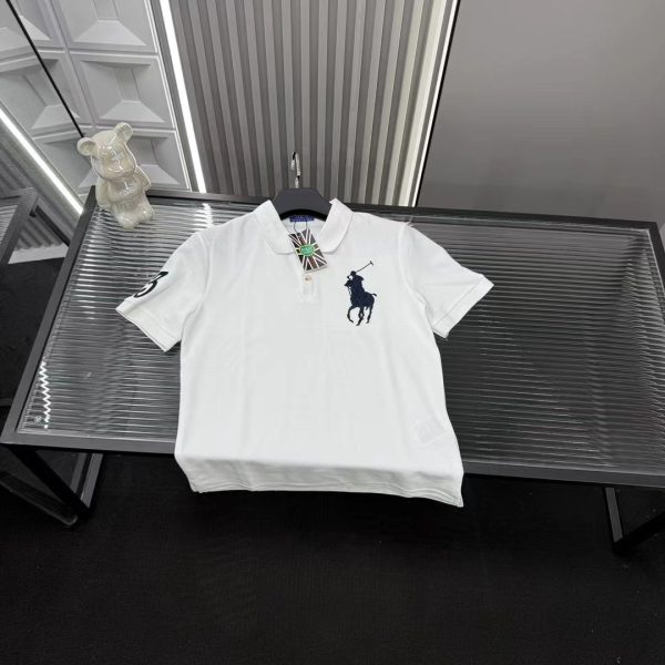 Premium Quality Ralph Lauren Short Sleeves White Embroidered Style