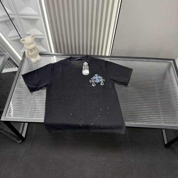 Premium Quality Chrome Hearts Short Sleeves Black Patchwork Style