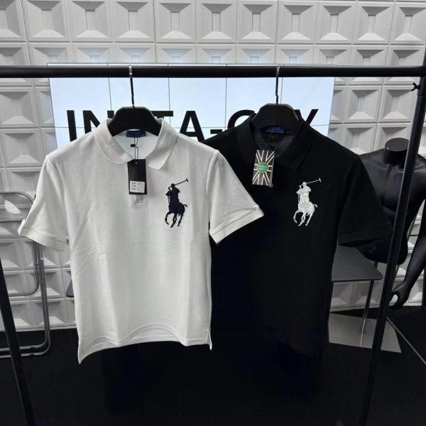 Premium Ralph Lauren Short Sleeves Black Embroidery Luxury