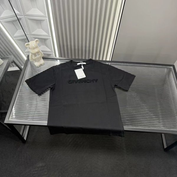 High Quality Givenchy Short Sleeves Black Embroidered Style
