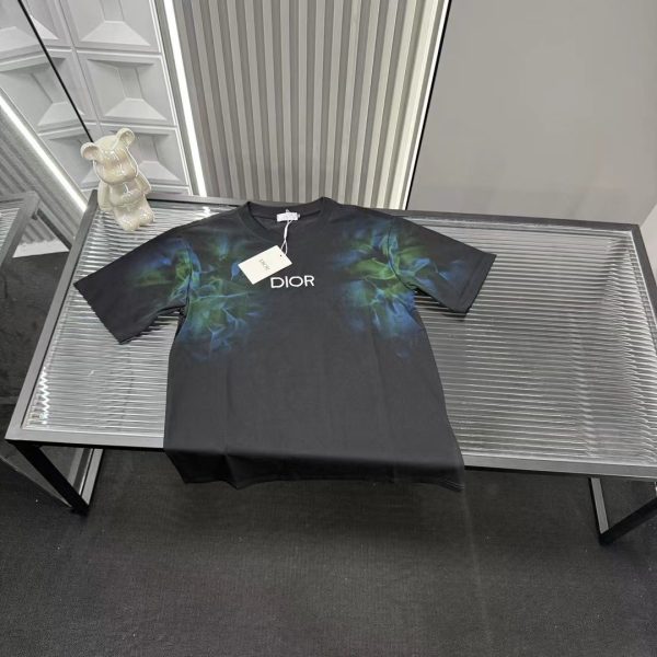 Premium Quality Dior Short Sleeves Black Embroidered Collection