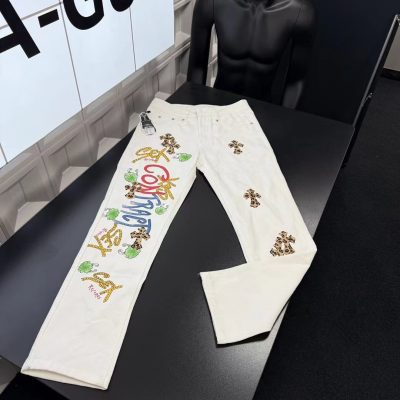 Premium Quality Chrome Hearts Trousers White Monogram Luxury