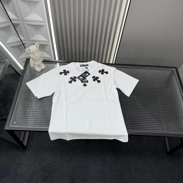 High Quality Chrome Hearts Short Sleeves White Embroidery Luxury