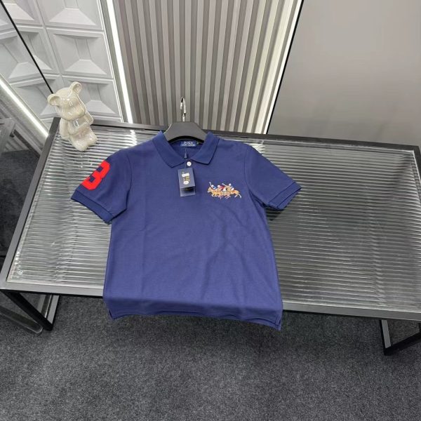 Premium Ralph Lauren Short Sleeves Navy Embroidered Luxury