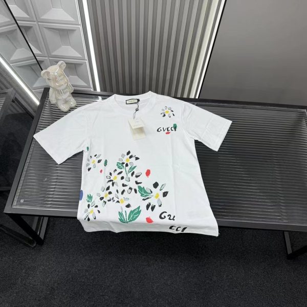 Premium Gucci Short Sleeves White Print Style