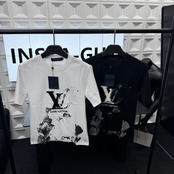 Premium Louis Vuitton Short Sleeves Black Embroidered Collection