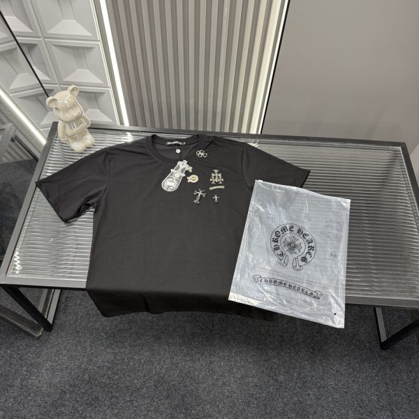 Premium Chrome Hearts Short Sleeves Black Style