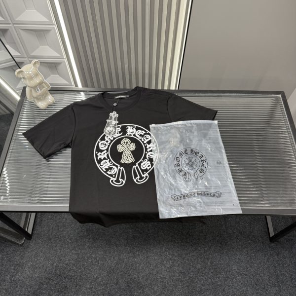 Premium Quality Chrome Hearts Short Sleeves Black Print Luxury