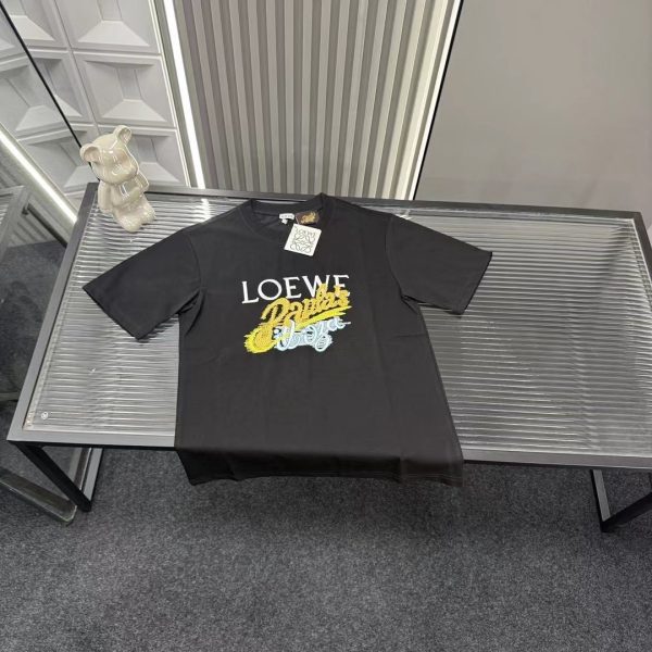 Premium Quality Loewe Short Sleeves Black Logo Collection