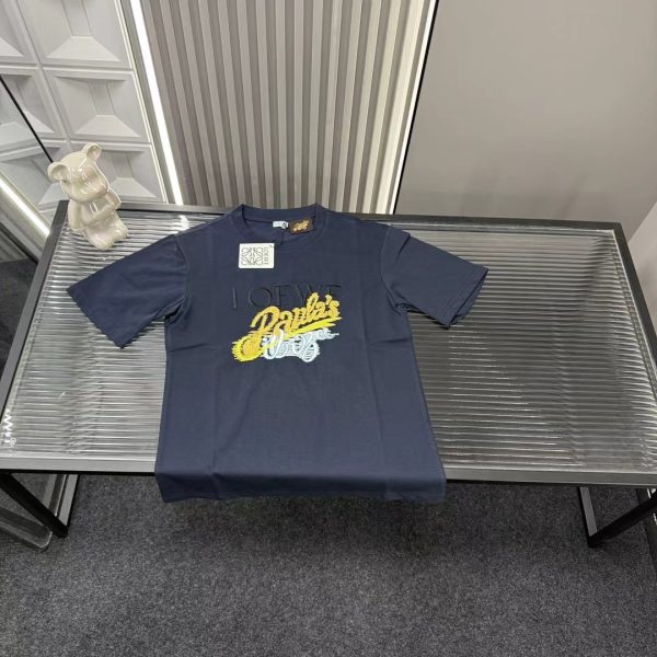 Premium Quality Loewe Short Sleeves Navy Logo Luxury
