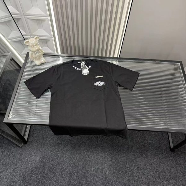Premium Chrome Hearts Short Sleeves Black Logo Style