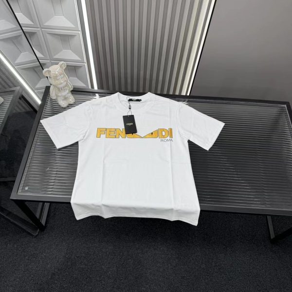High Quality Fendi Short Sleeves White Logo Style
