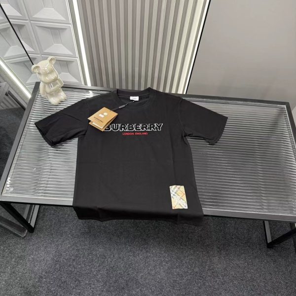 High Quality Burberry Short Sleeves Black Embroidery Collection