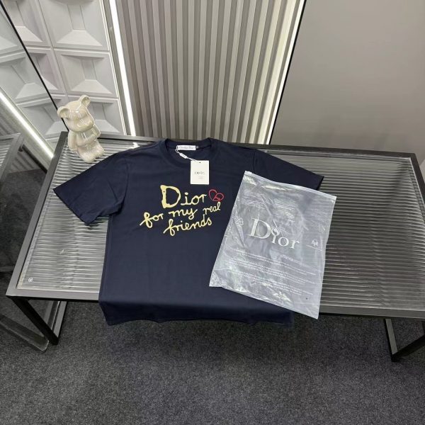 Luxury Dior Short Sleeves Navy Logo Luxury