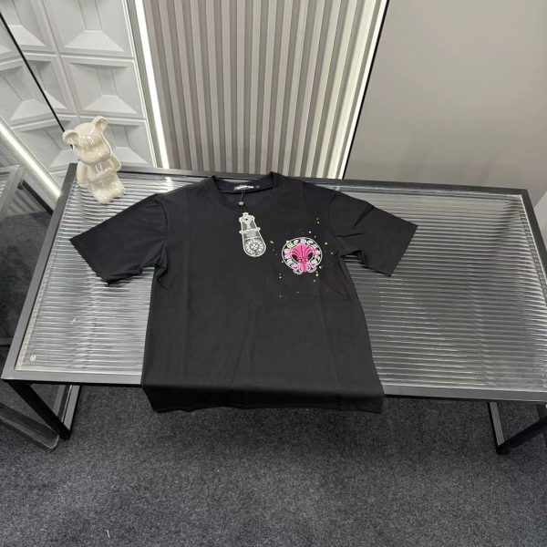 High Quality Chrome Hearts Short Sleeves Black Embroidered Collection
