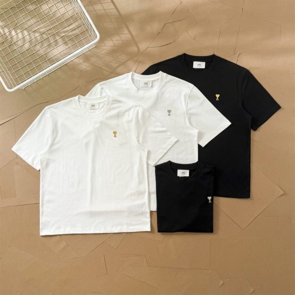 Premium Ami Short Sleeves Gold Cotton Luxury