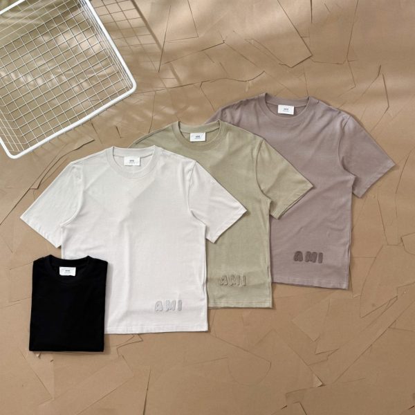 High Quality Ami Short Sleeves White Cotton Embroidered Style