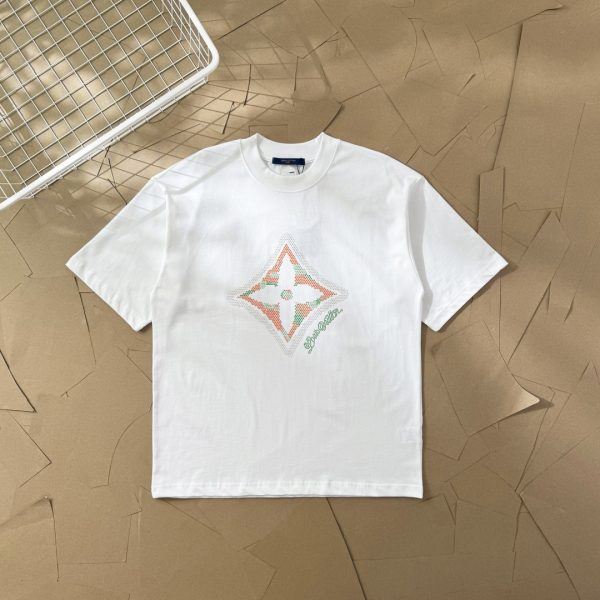 Premium Quality Louis Vuitton Short-Sleeved Shirt White Leather Logo Collection