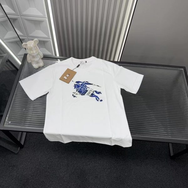 Best Selling Burberry Short Sleeves White Embroidered Luxury