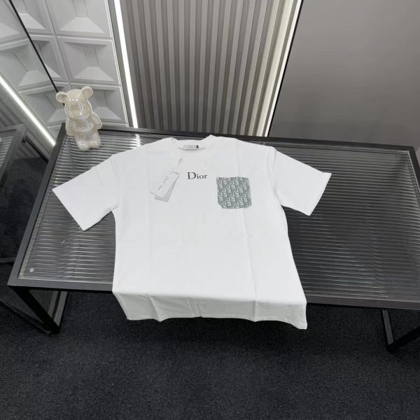 High Quality Dior Short Sleeves White Embroidered Collection