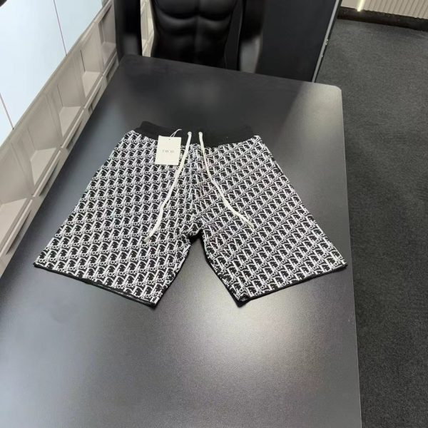 High Quality Dior Shorts Black Monogram Style