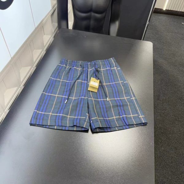 Premium Quality Burberry Shorts Blue Striped Style