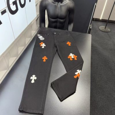 Best Selling Chrome Hearts Trousers Black Embroidered Luxury