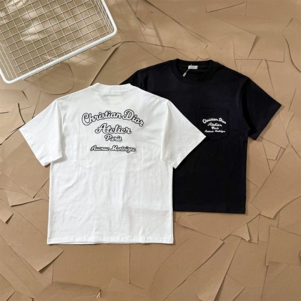 Luxury Dior Short Sleeves White Cotton Embroidery Style