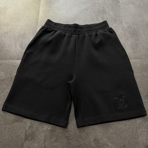 Luxury Louis Vuitton Shorts Black Logo Style
