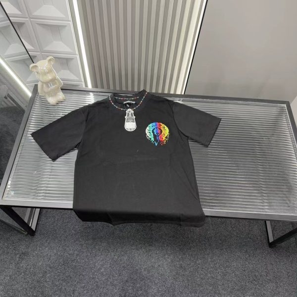 Luxury Chrome Hearts Short Sleeves Black Embroidered Collection