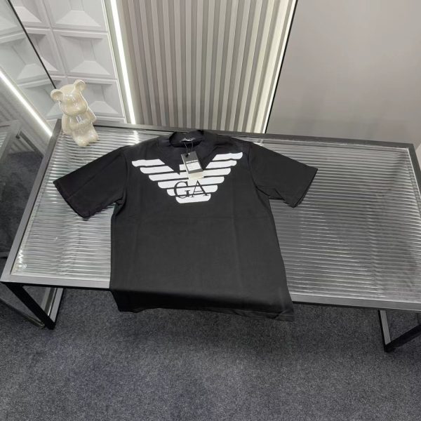Premium Quality Armani Short Sleeves Black Style