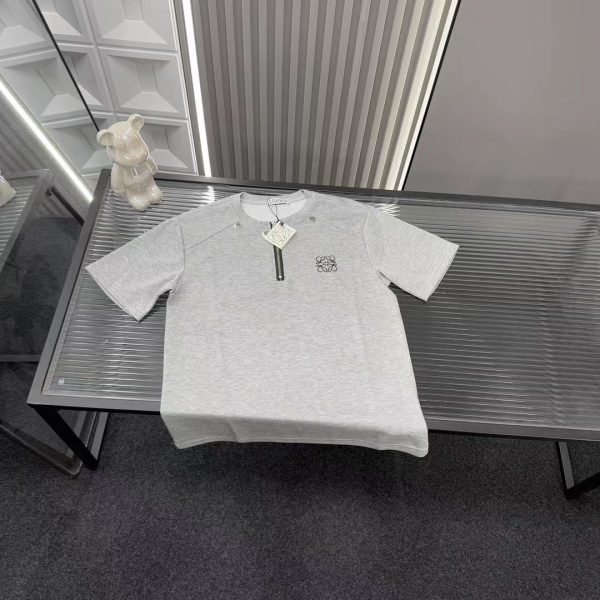 Luxury Loewe Short Sleeves Gray Embroidered Luxury