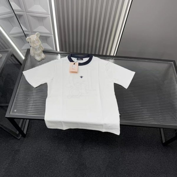 Premium Quality Dior Short Sleeves White Embroidered Luxury