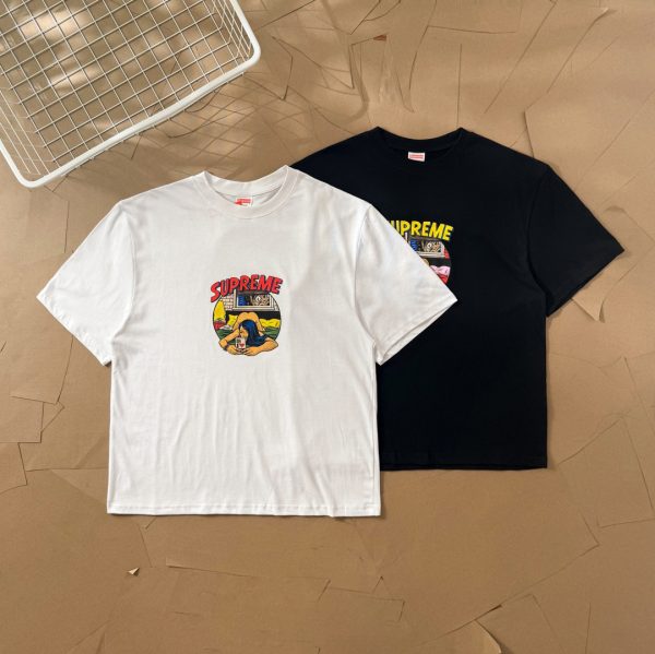Premium Supreme Short Sleeves White Logo Luxury