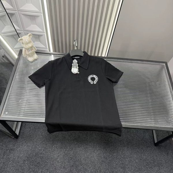 Premium Quality Chrome Hearts Short Sleeves Black Embroidered Luxury
