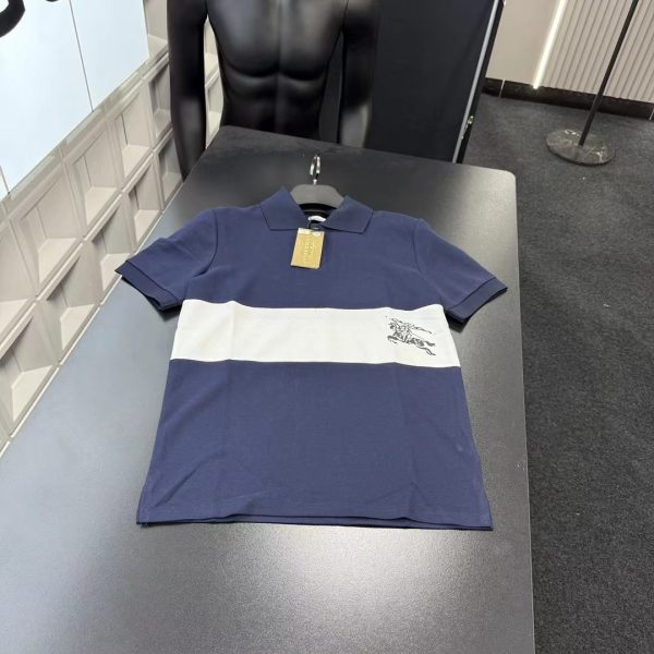 Premium Burberry Short Sleeves Navy Style