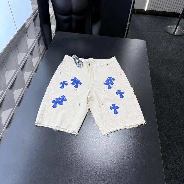 Premium Chrome Hearts Shorts White Leather Collection
