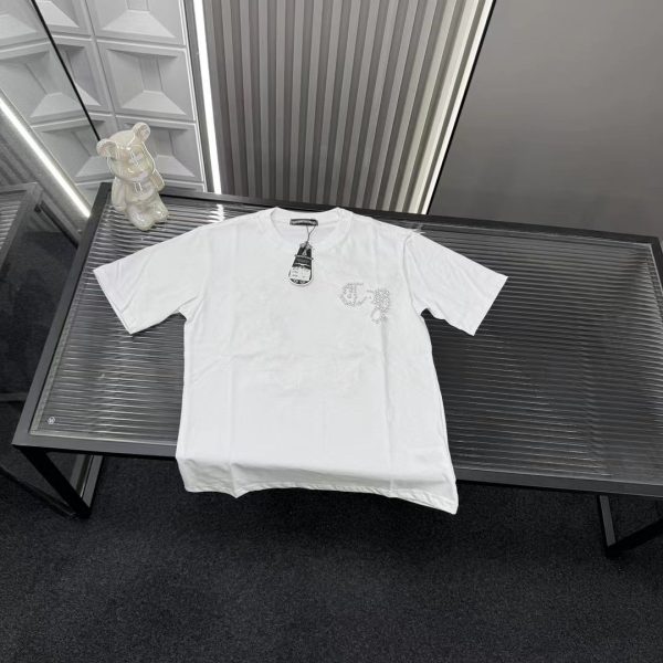 High Quality Chrome Hearts Short Sleeves White Leather Style
