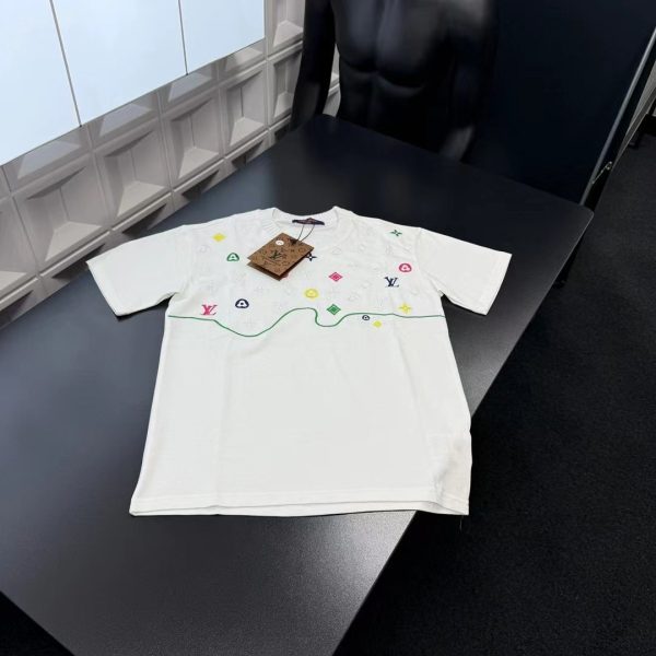 Luxury Louis Vuitton Short Sleeves White Logo Collection