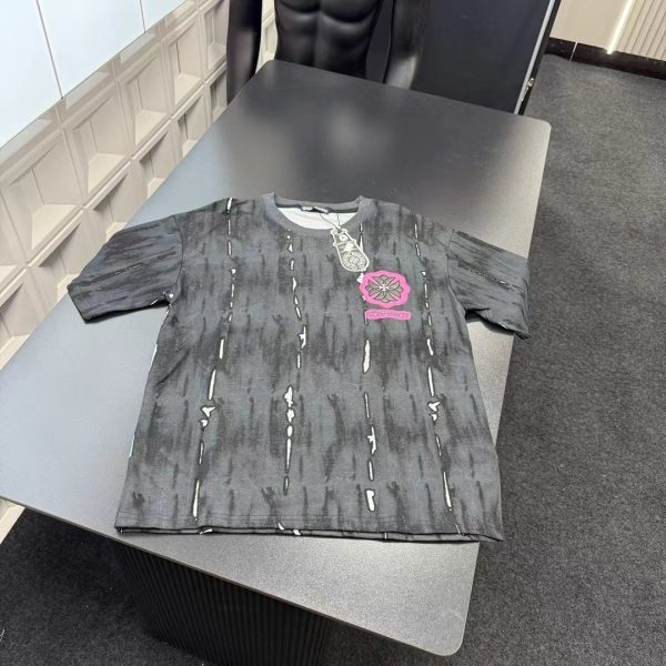 Premium Quality Chrome Hearts Short Sleeves Black Leather Washed Luxury