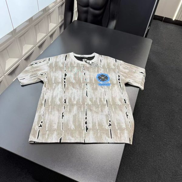 Best Selling Chrome Hearts Short Sleeves Gray Leather Washed Collection