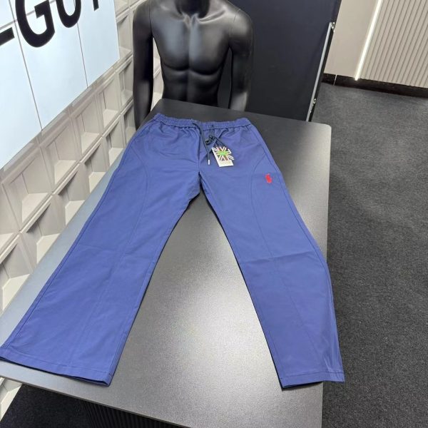 Premium Quality Ralph Lauren Trousers Navy Embroidered Style