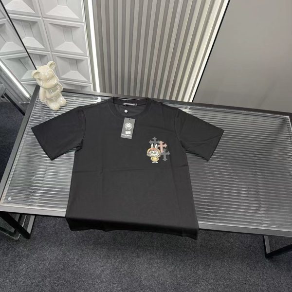 Best Selling Chrome Hearts Short Sleeves Black Embroidered Style